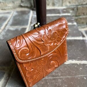 Patricia Nash Burnished Tooled leather wallet